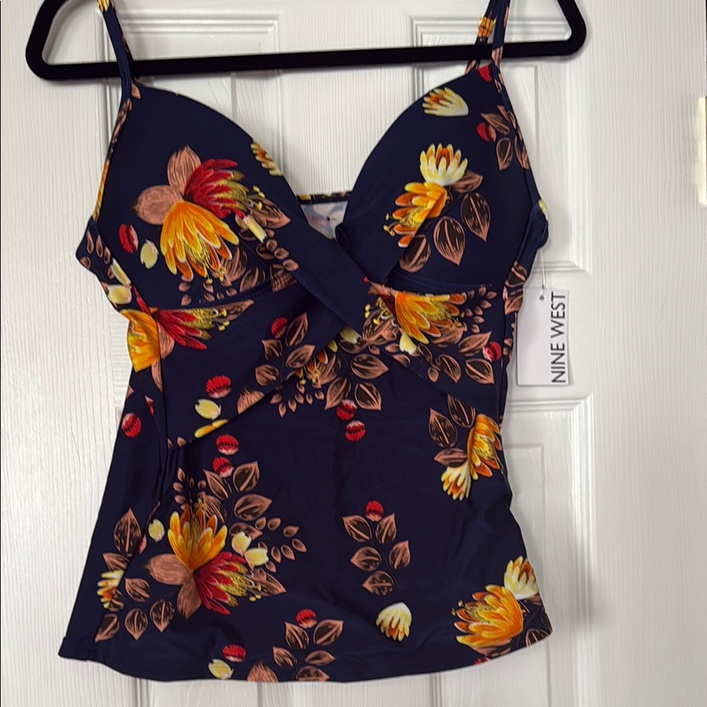 Women’s Nine West Wrap Front Tankini Top